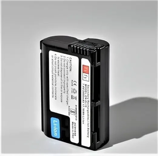 Tyfy EN-EL15 Rechargeable Li-Ion Battery for DSLR Cameras I Compatible with Nikon D500, D600, D610, D750, D800, D800e, D810, D810a, D850, D7000, D7100, D7200, D7500