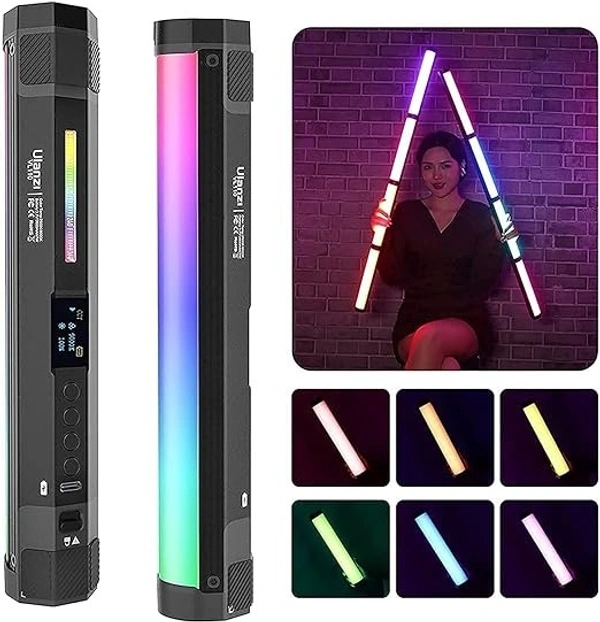 ULANZI VL110 Magnetic RGB Tube Light, 24CM Light Vlog Photography Fill Lighting Lamp for Video Conference/Live Streaming Broadcast/Zoom Meeting/Laptop Computer, Black, (R095)