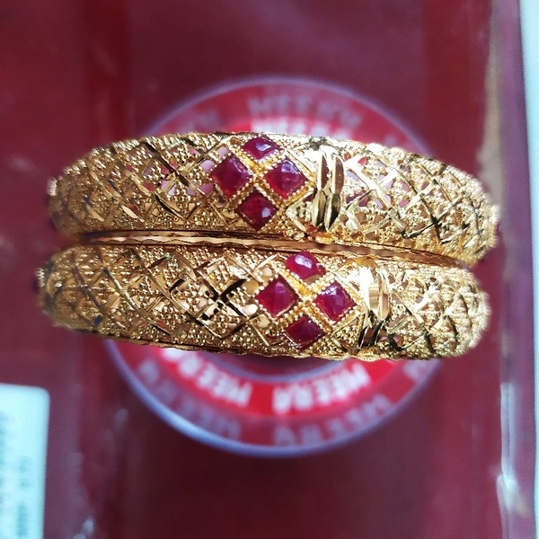 Bangles - Gold with Colour Stones