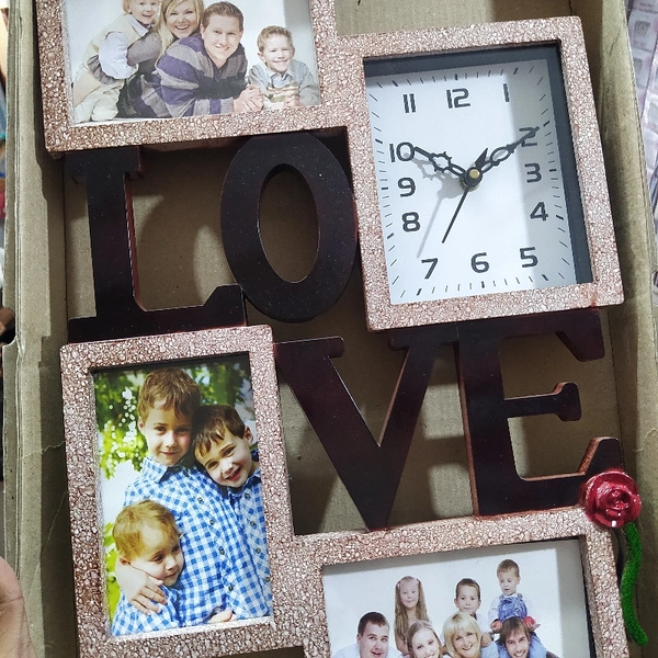 Photo Frame With Watch - Chocolate pink