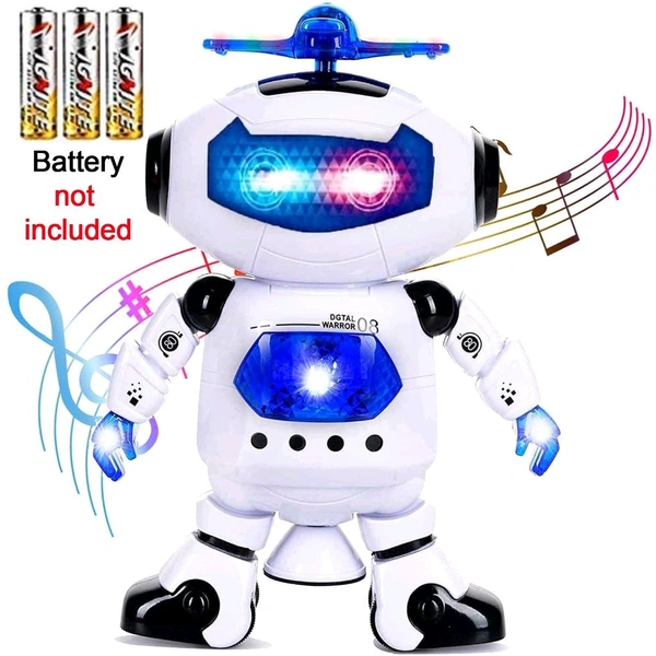 
 
4462 ﻿Dancing Robot with 3D Lights and Music. Description :- CLASSIC FOOT BALANCING ROBOT: This robot toys has dual-wheel foot balancing, which can easily navigate his surroundings. Toddler toys robot 360-degree spinning develops excellent motor skills and hand to eye coordination of your champ HIGH QUALITY MATERIALS: This toy robots  - White, - 604 Length (Cm) :- 15 Breadth