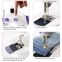
 
Multi Electric Mini 4 in 1 Desktop Functional Household Sewing Machine Perfectly designed to be your perfect sewing partner, the 4 in 1 Mini Sewing machine is sleek, small and comes at a great price. With great functions including a two speed, pre-threaded and battery option, this reliable sewing machine is just what your sewing - White, 41 Cm