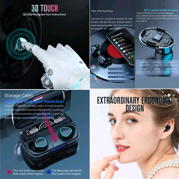
 
Newest Wireless In-Ear Earbuds Bluetooth 5.0 Headphones Mini Stereo Earbuds Sport Headset Bass Sound Built-in Mic phone M10 TWS (Ear buds, AirPods, Headphones) New Upgraded 5.1 Chip: stable full-core upgrade, compared with the old version of Bluetooth 5.0, the transmission distance is greatly improved, the signal stability and  - 10 Height (Cm) :- 5, Black