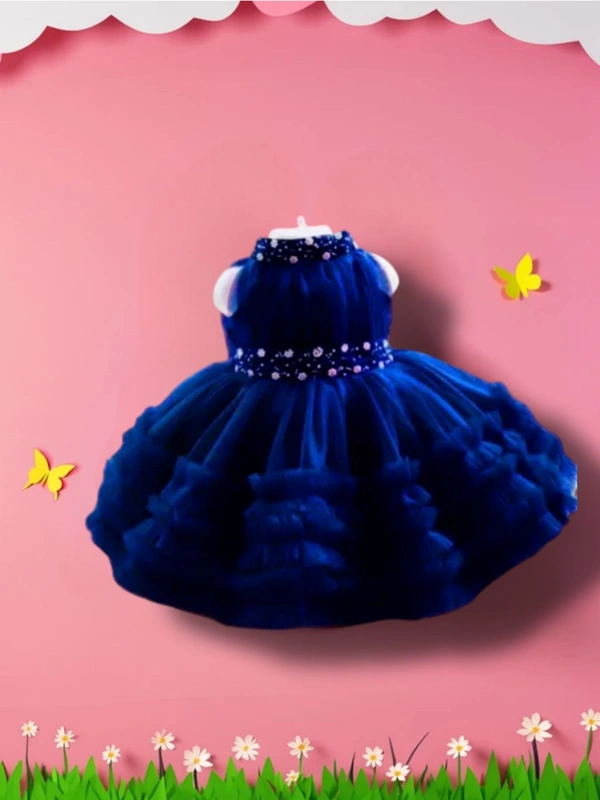 Baby Girls Princess Style Party wear frock and Dresses - 18-24 Months, Navy Blue