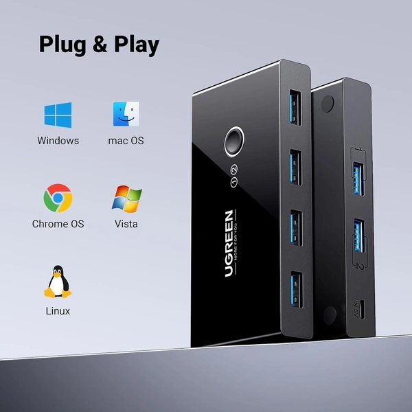 Usb hub 4 port / 4 switch (3.0) green 