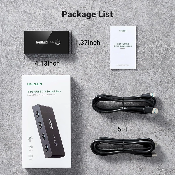 Usb hub 4 port / 4 switch (3.0) green 