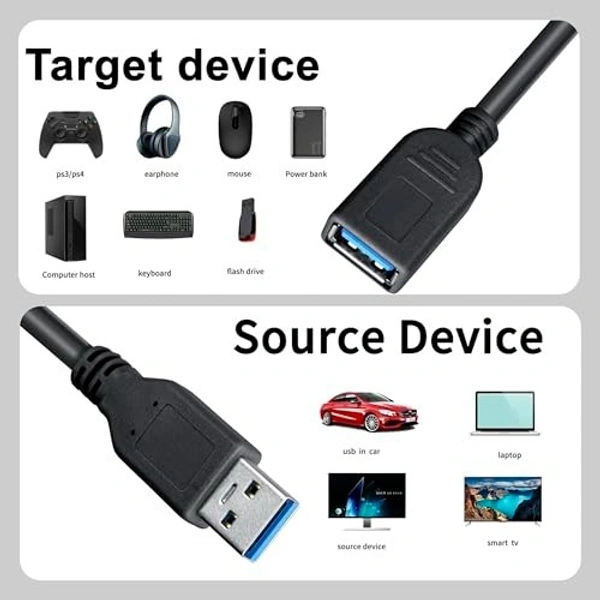 Usb extension white 10m 