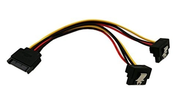 15 PIN sata male to 15 PIN sata Y female (90 deg) LATCH 