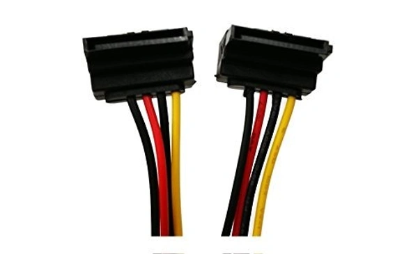 15 PIN sata male to 15 PIN sata Y female (90 deg) LATCH 