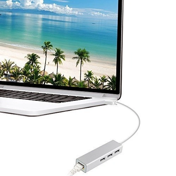 Usb hub 3 port with LAN (3.0) (metal) 