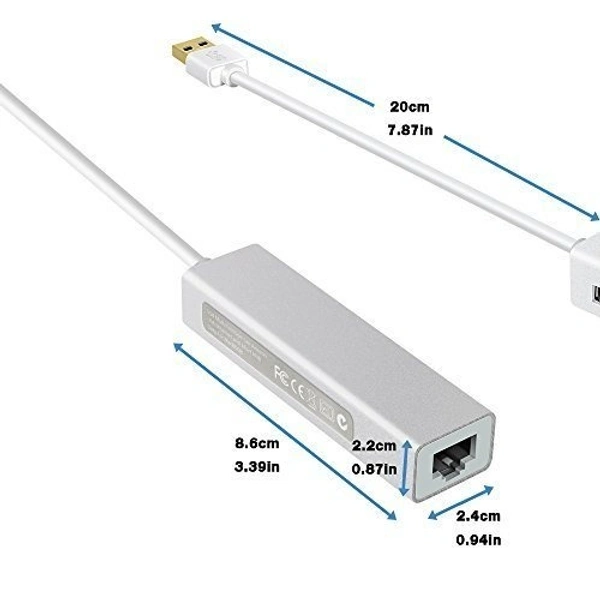 Usb hub 3 port with LAN (3.0) (metal) 