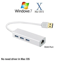Usb hub 3 port with LAN (3.0) (metal) 