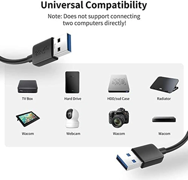 Usb Male - Male 1.5mtr (black color)