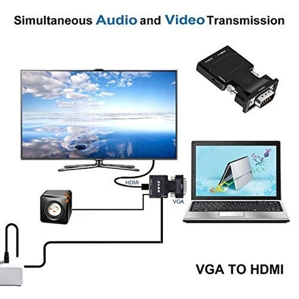 VGA to HDMI (BLK & WHITE BOX) CABLE METAL