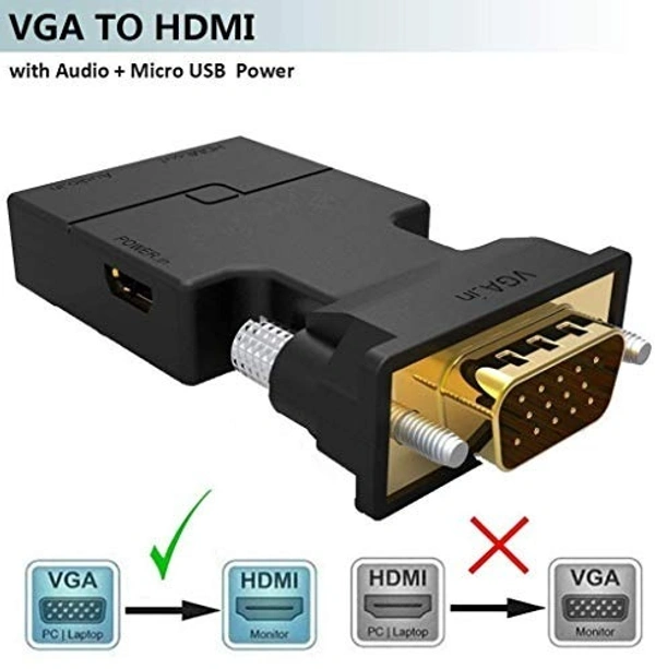 VGA to HDMI (BLK & WHITE BOX) CABLE METAL