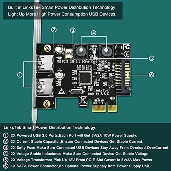 1x usb 3.0 card (2 ports) 