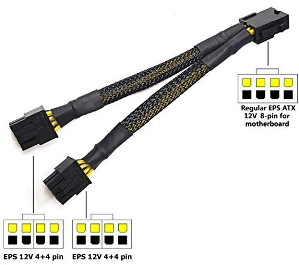 8 PIN female to 8 PIN Y male cable 