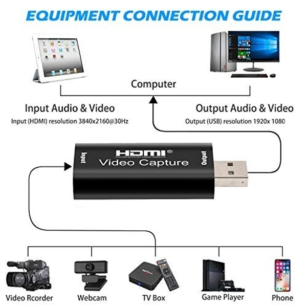 Black HDMI Video Capture Card