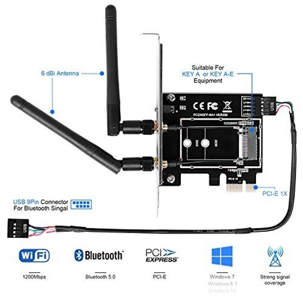 1x wifi card 1200mbps (2 antenna)