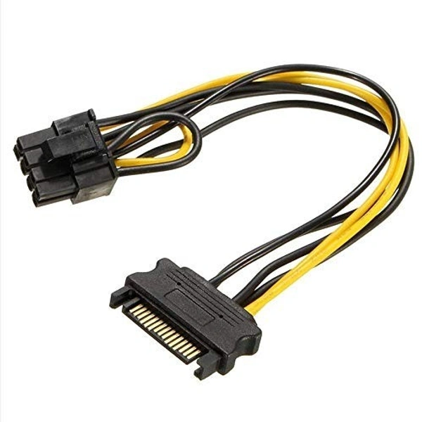 15 PIN sata Male to 8 PIN male 