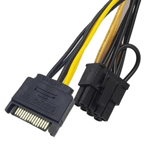 15 PIN sata Male to 8 PIN male 