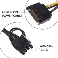 15 PIN sata Male to 8 PIN male 