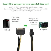 6 PIN male to 15 PIN sata female (X 4) cable