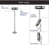 CCTV Stand Aluminium Round (20cm - 40cm)  - 60-120cm