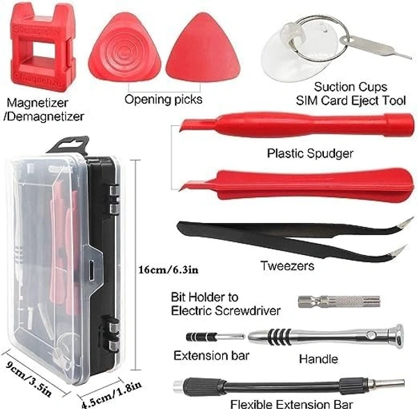 Screw driver 110 in 1 (red / grey) 