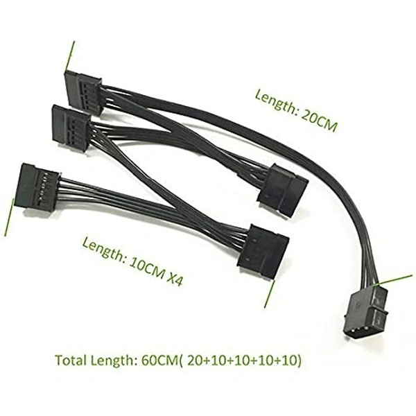 4 PIN big male to 15 PIN sata female x 5 ports 