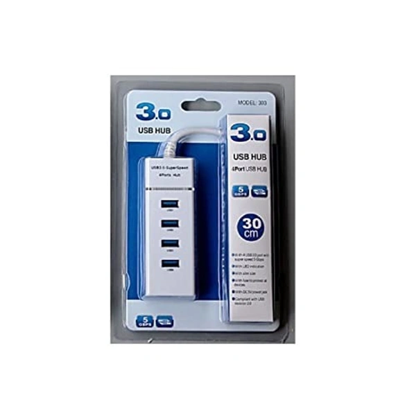 Usb hub 4 port (3.0) (30 cm) blue 