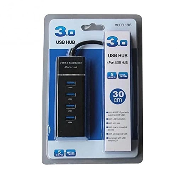 Usb hub 4 port (3.0) (30 cm) blue 