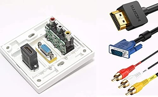 Hdmi+Vga+3rca Faceplate