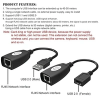150Ft Length Usb Extender Rj45 Extension Adapter