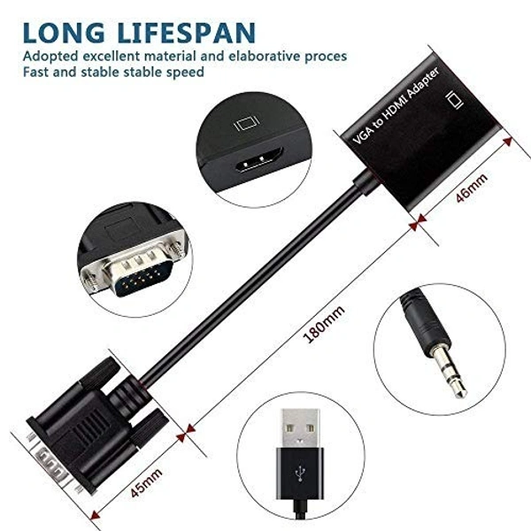 VGA to HDMI (GREEN BOX) CABLE METAL