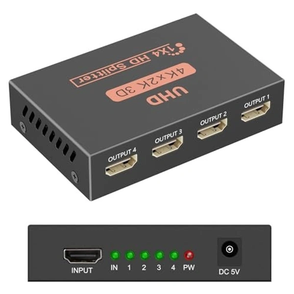 4k Heavy Blister Pack HDMI Splitter 4Port