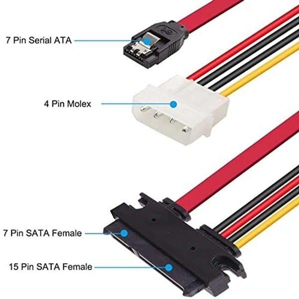 22 PIN sata data to 4 PIN mini + sata L type V