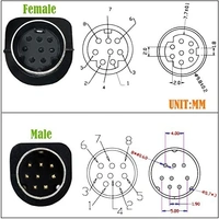 8 PIN male to 8 PIN Y male cable (BLACK) 