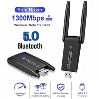 Dual Band Wifi (2.4G+5G) (1300M)+Bluetooth(with Antenna) Adapter