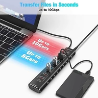 Usb hub 10 port (1 mtr) square 