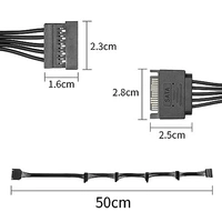15 PIN sata male to 15 PIN sata female x 5 ports
