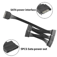 15 PIN sata male to 15 PIN sata female x 5 ports