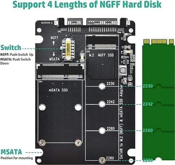 M-Sata & M2 Sata to 2.5 Sata Harddisk