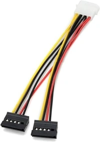 4 PIN power female to 15 PIN sata female x 2 port