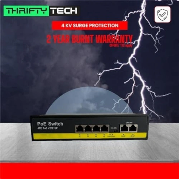 Poe Switch 4+2 (uplink) (10/100 mpbs).