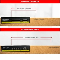 Poe Switch 4+2 (uplink) (10/100 mpbs).
