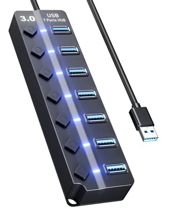 Usb hub 7 port (3.0) blue 