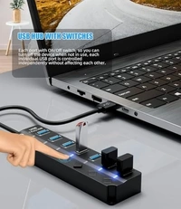 Usb hub 7 port (3.0) blue 