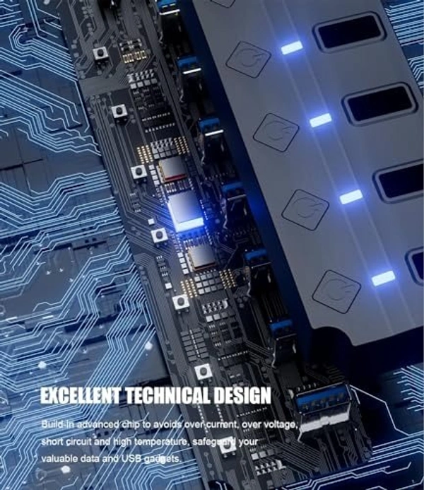 Usb hub 7 port (3.0) blue 