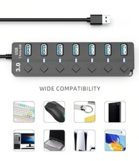 Usb hub 7 port (3.0) blue 